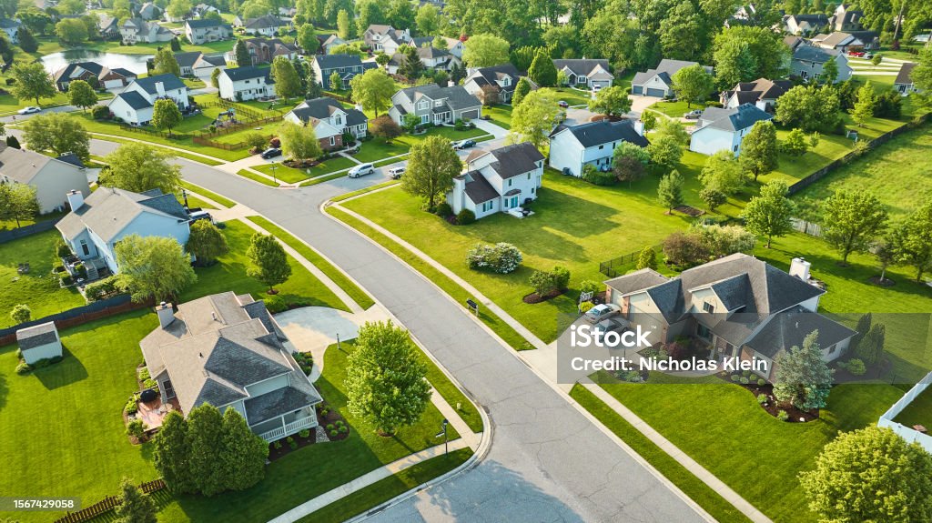 Aerial view of a beautiful estate